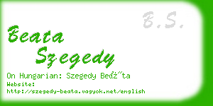 beata szegedy business card